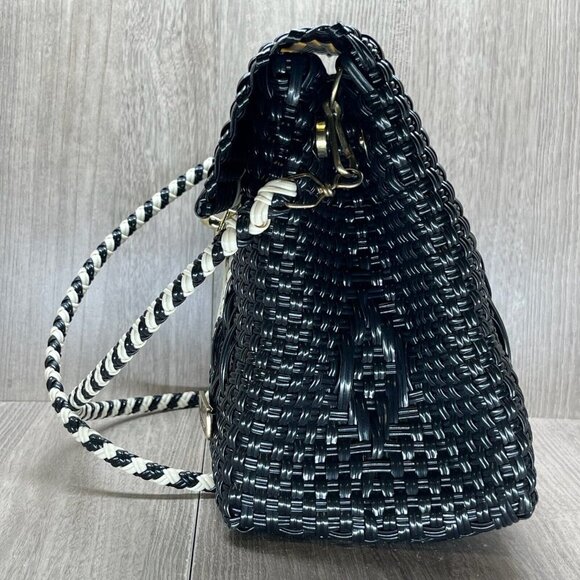 KR Designs Mexican Handmade Artisan Woven Boho Womens Handbag Black White - Picture 5 of 10